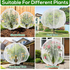 2PCS Large 7.8 x 7.8ft Fruit Tree Netting Cover with Zipper and Drawstring,Garden Insect Netting Plant Cover Transparent Bird Plant Barrier Flower Fruit Mesh Screen for Preventing Deer Squirrel Bugs