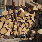 35.5" Splitting Axe, Wood Splitting Axe for Medium to Large Size Logs, 1065 High Carbon Steel Chopping Axe with Hickory Wood Handle and Leather Sheath for Chopping Firewood - Head 4.5 lbs