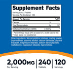 Nutricost MSM Tablets (Methylsulfonylmethane) 2000mg Per Serving, 120 Servings, 240 Tablets - Non-GMO and Gluten Free