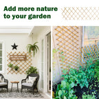Jollybower 48x72 Inch Expandable Bamboo Trellis, Garden Lattice Fence, Expandable Fence for Climbing Plants, Vines & Ivy,Pet & Dog Barrier（Pack of 1）