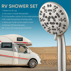 Cobbe 8-Setting Handheld Shower Head Bathroom Showerhead Set - Detachable Shower Heads with 5ft Stainless Steel Hose and Brass Swivel Bracket (Brushed Nickel)