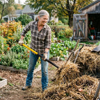 Nohovu Heavy Duty 10 Tine Pitchfork with Fiberglass Handle, 56 Inch Garden Fork for Hay, Compost, Mulch & Yard Work