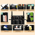 Hongmed Trash Can Caddy Bag: 1680D Fabric Heavy-Duty Cleaning Caddy with Adjustable Buckle fits 32-55 gal Trash Can, Multi-Pockets Cleaning Tool Organizer for House Cleaners & Janitorial Duties