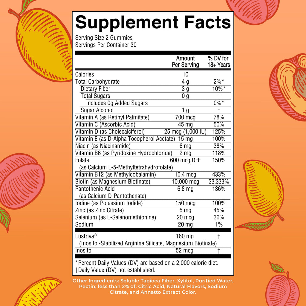 MaryRuth's Multivitamin + Hair Growth Gummies | with Lustriva® | Biotin 10000mcg | B Vitamins | Formulated for Thicker Hair, Wrinkles, Fine Lines, Skin Care | Ages 18+ | 30 Servings