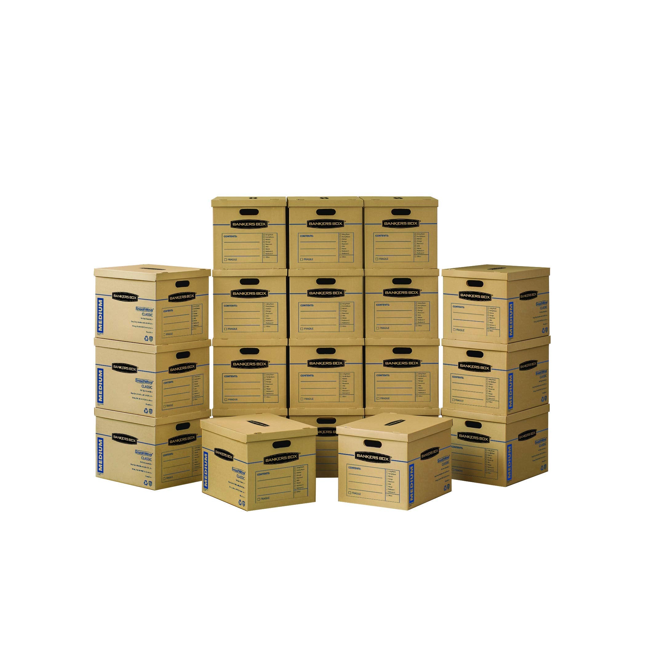 Bankers Box 20-Pack Medium Classic Moving Boxes with Reinforced Handles