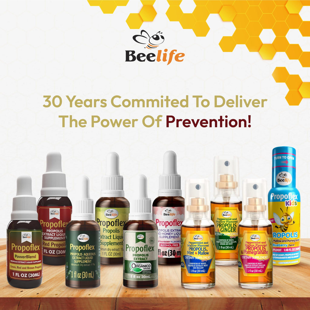 Beelife Red Bee Propolis Extract,100% Pure Extract Bee Propolis Tincture, High Artepillin-C Levels - Natural Immune Support- from Brazil, Certified ISO 22000, Kosher (30ml/ 1Fl.Oz)