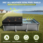 7x10Ft Rectangular Pool Cover, Swimming Pool Cover for Above Ground Pool, Solar Cover Including Full-Circle Windproof Buckle, Winter Cover Ideal for Waterproof and Dustproof