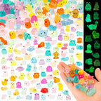 Gucoqe 400PCS Mini Resin Animals, 100+ Styles Glow in the Dark Tiny Animal Figurines Bulk for Fairy Garden, Aquarium, Micro Landscape and DIY Craft Decor