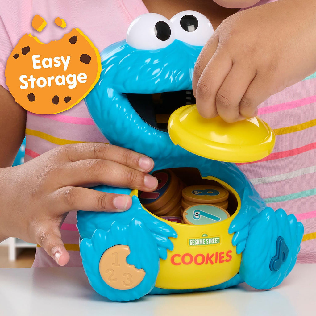 Sesame Street Cookie's Counting Jar, 12-Pieces, 20+ Phrases and Sounds, Learning and Education, Kids Toys for Ages 2 Up by Just Play