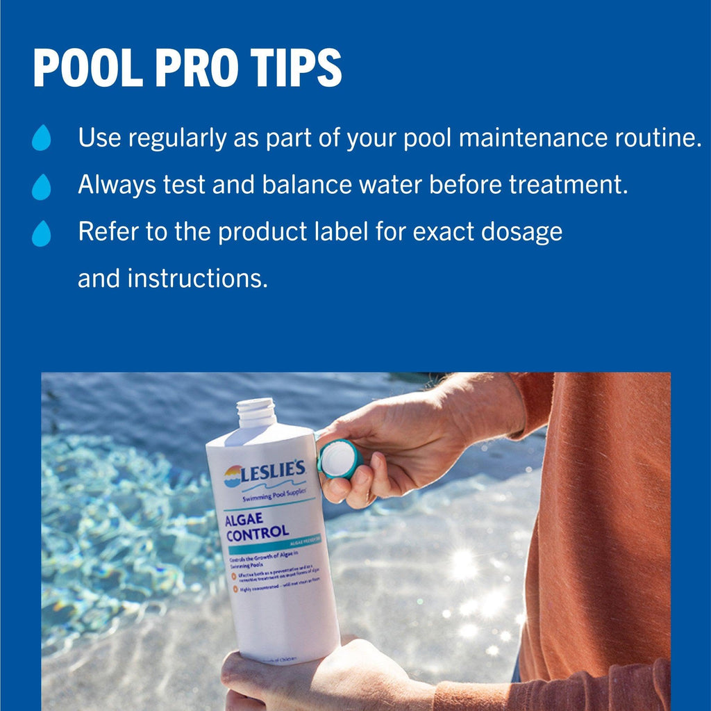 Leslie's Algae Preventative - Non-Staining Algae Control for Swimming Pools, Spas, and Hot Tubs - 1 Gallon