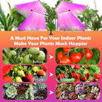 shalaker Grow Lights for Indoor Plants,80 LED Plant Lights with Full Spectrum & Red Blue Spectrum, 10 Dimmable Level, 3/9/12H Timer,3 Switch Modes, Adjustable Gooseneck,4 Heads Clip-On