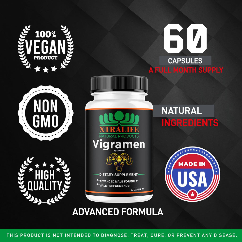 LIVORKA Vigramen Pills for Men, Vigramen Pills, Official Vigramen Pills for Men Original Pills, Vigramen Capsules - All Natural Formula, Vigramen Supplement Support Pills, 60 Capsules for 1 Month