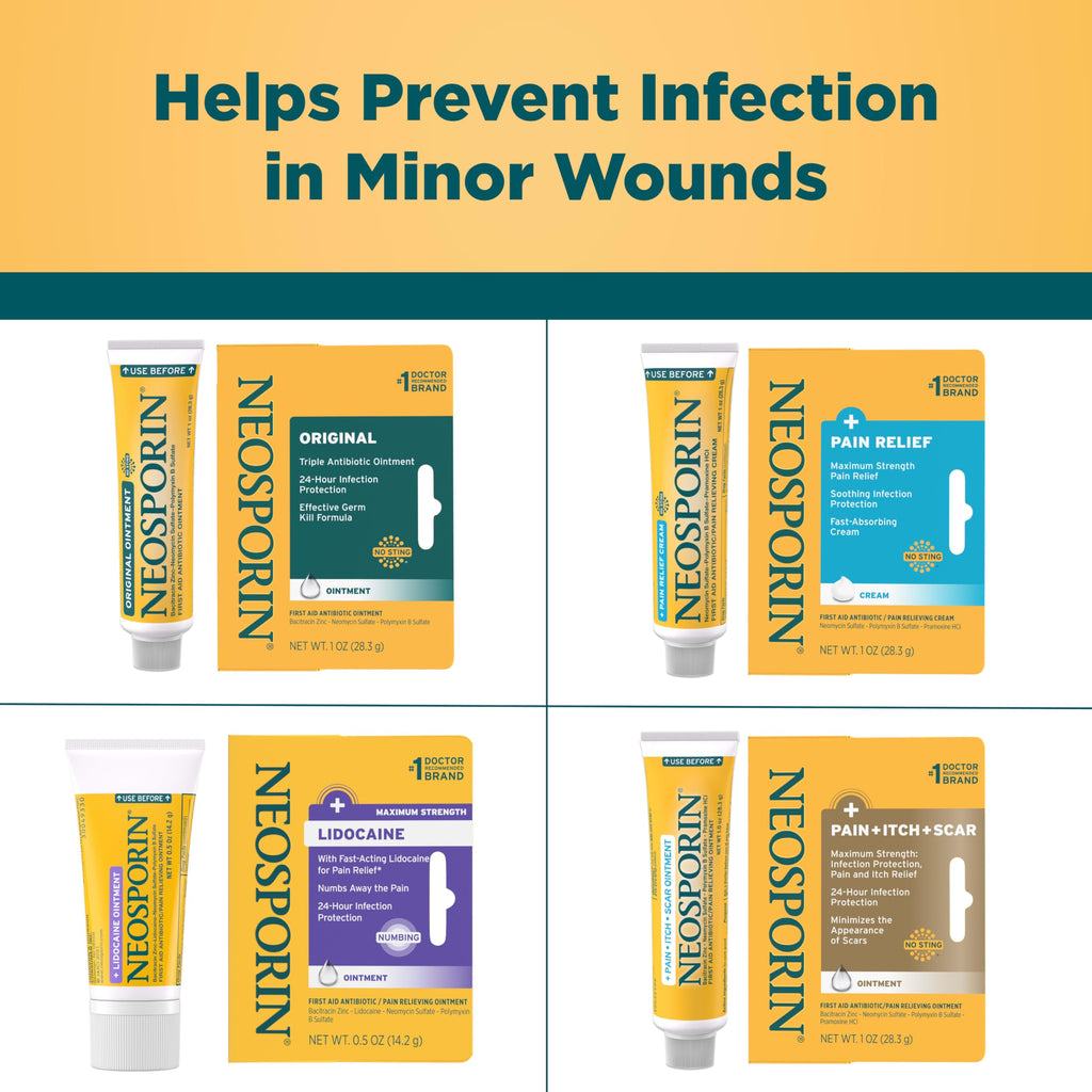 Neosporin + Lidocaine Pain Relief Triple Antibiotic Ointment, 1 oz