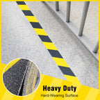 S&X Black/Yellow Anti Slip Tape, 6" x 33 FT, Heavy-Duty Grip Tape for Stairs Outdoor Waterproof Safety Non Skid Roll High Traction Non Slip Treads with Hard-Wearing Surface