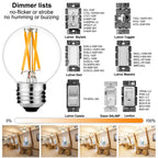LiteHistory Dimmable E26 Edison Bulb G16.5 Light Bulb 6W Equal 60 watt Light Bulb AC120V Warm 2700K E26 led Bulb for Pendant,Chandeliers,Vanity,Wall sconces Edison Light Bulbs 60 Watt 600lm 6Pack