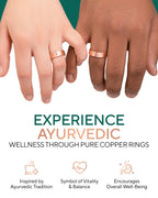 TheraCopper Pure Copper Rings for Women & Men, 2-Pack (6mm Hammered)
