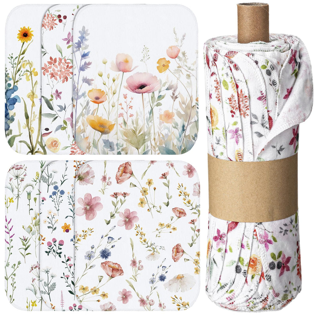 Noveread 36 Pack Reusable Kitchen Cloths Cotton Towels, Wildflowers