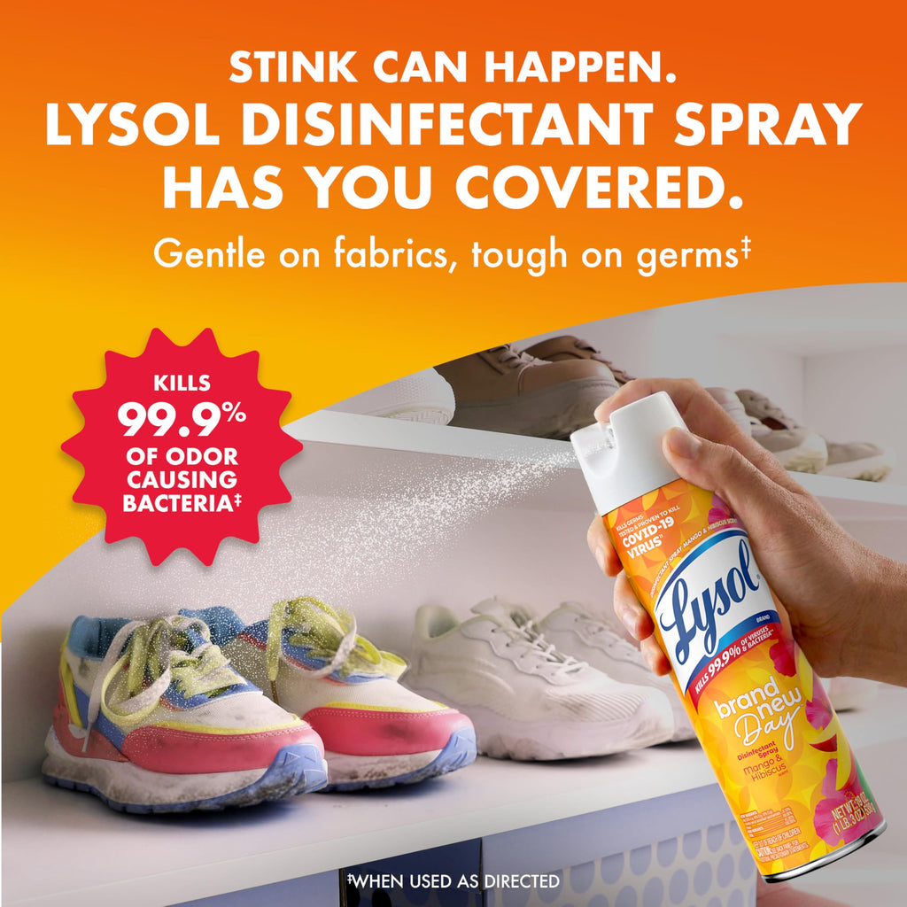 Lysol Disinfectant Spray, Sanitizer, Crisp Linen & Mango, 19 oz, 3 Pack