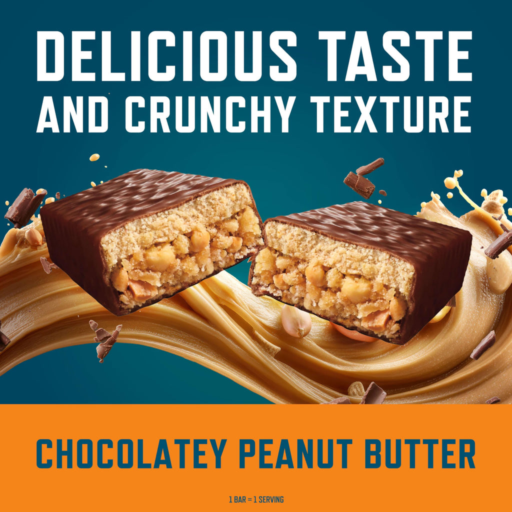 CLIF BUILDERS Protein Bars - Chocolatey Peanut Butter - 20g Plant Based Protein - Gluten Free - Non-GMO - Low Glycemic - No Artificial Sweeteners - 2.4 oz. (12 Pack)