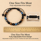 Evil Eye Bracelets for Mens Women,Mens Hematite Bracelets,Tiger Eye Bracelet for Men,Black Tourmaline Bracelet,Mens Beaded Jewelry