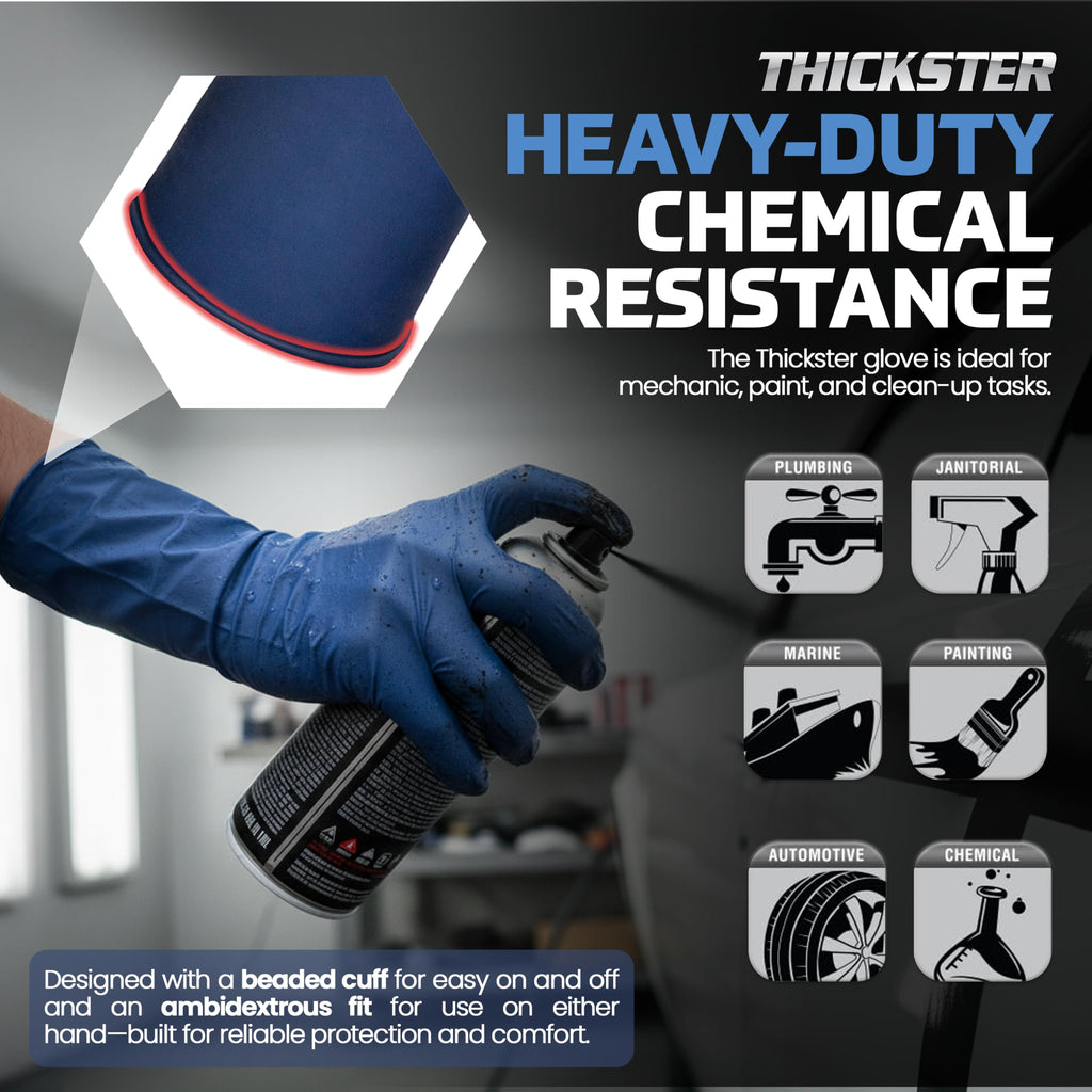 SAS Safety 6604-20 Thickster Powder Free Exam Grade Disposable Latex 14 Mil Gloves, Extra Large, 50 Gloves by Weight