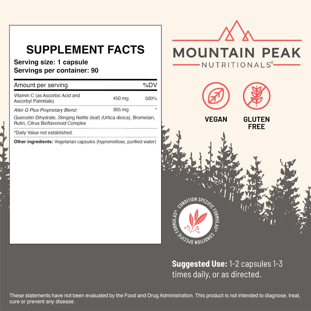 Mountain Peak Nutritionals Aller G Plus Bromelain Stinging Nettle 90ct