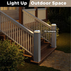 Solar Post Cap Lights Outdoor 16pack, White Waterproof Solar Powered Deck Fence Post Lights Fit 4x4 Wood/Vinyl Posts, Bright Warm White Solar Cap Light Decorate Deck, Patio, Porch, Fence