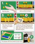 Classic Original Shut The Box Game Wooden Math Dice Board Game 2-4 Players