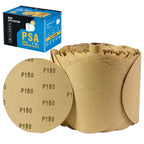 S SATC 100 PCS PSA Sanding Discs 6 Inch Adhesive Backed Sandpaper 180 Grit Sander Attachment for Drill Self Stick Aluminum Oxide Round Automotive Sandpaper with Sticky Back