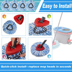 12 Pack Spin Mop Replacement Head,Fit for Rinse Clean 2-Tank System, Microfiber Mop Head Replacement Easy Wring Mop,Refill Mop Replace Head for Floor Cleaning