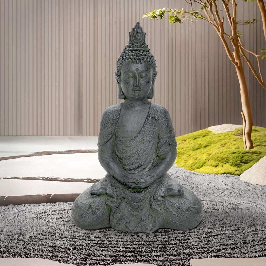 LuxenHome Large Buddha Statue, 22" Meditating Buddhas Garden Statue