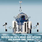 LEGO Star Wars R2-D2 Building Toy Set - Play or Display Star Wars Toy for Boys & Girls, Ages 10+ - Gift Ideas for Kids & Fans - Includes 25th Anniversary Darth Malak Minifigure - 75379