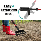 Pitch Fork for Garden, 5-Tine Heavy Duty Pitchfork for Loosening Soil, 41 Inch Gardening Fork for Digging, Composting, Spading, Cultivating Soil, Metal Fork Head with Fiberglass Handle, D-Grip