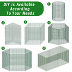 Plant Protectors from Animals - DIY Reusable Plant Cages for Outdoor Plants, Square Mesh Plant Covers Kits, 12"x12" Panels (6/18/30 Pcs) (18, Dark Green)