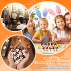 Bememo 100 Pcs Little Jesus Figures Jesus Loves You Original Design Pocket Rubber Little Figures to Hide and Seek Sunday Religious Party Share Easter Gifts(Orange)
