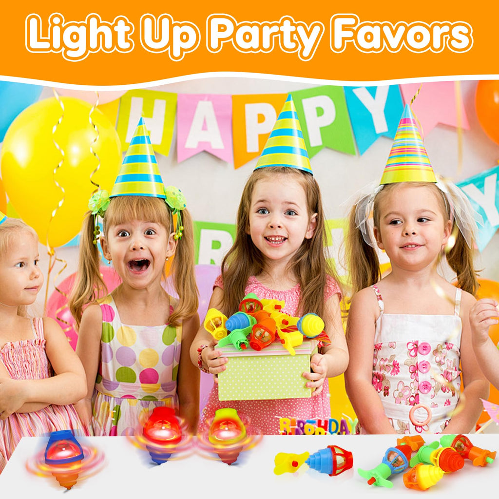 24PCS Light Up Spinning Tops Glow Halloween Party Favors for Kids 4-8 8-12