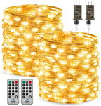 Minetom 66 Feet 200 LEDs USB Fairy String Lights with Remote, Copper Wire Starry Lights for Bedroom Wall Ceiling Christmas Tree Wreath Craft Wedding Party Decoration, Warm White