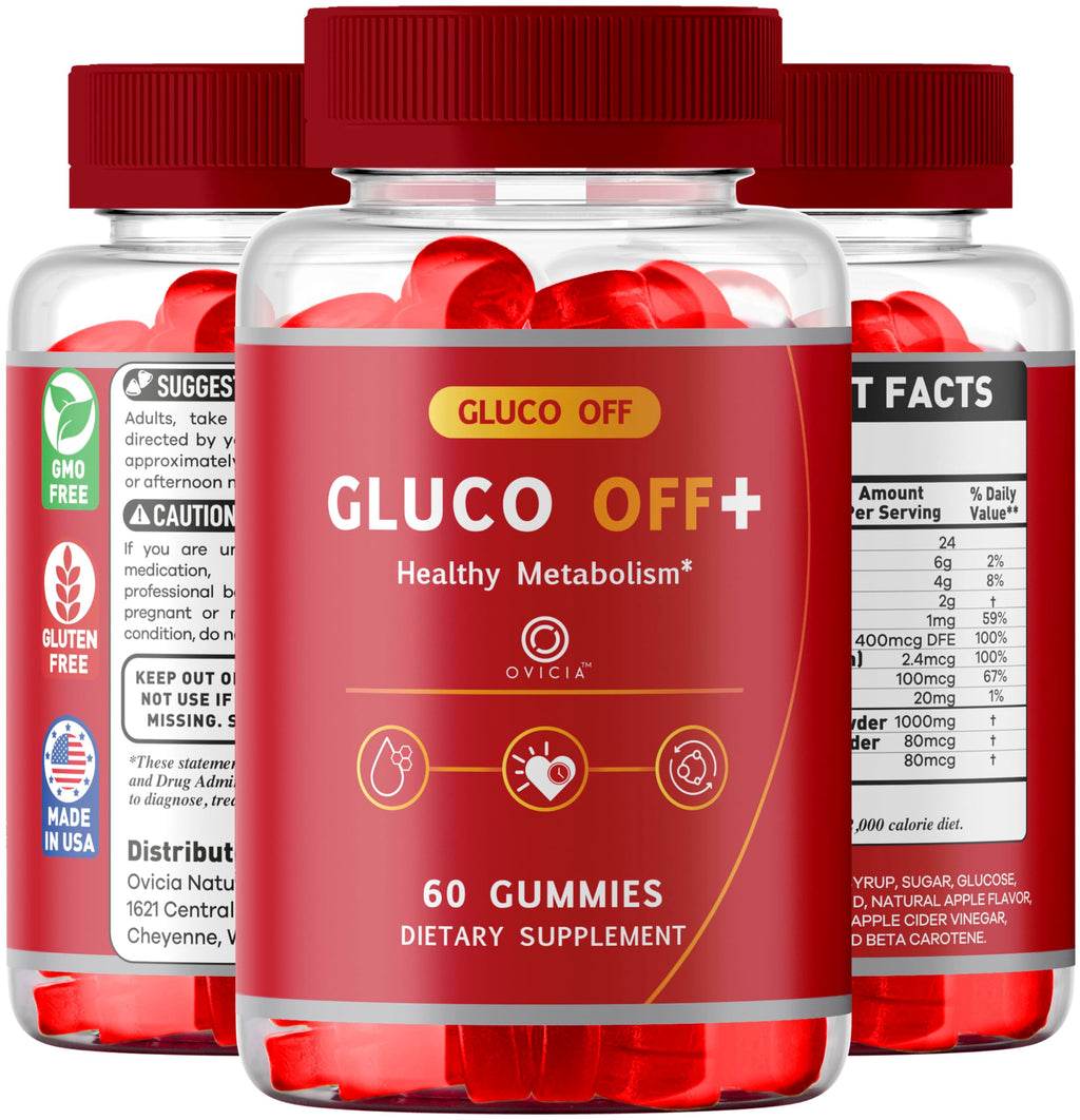 (2 Pack) Gluco Off Gummies - GlucoOFF + Advanced Formula Premium All Natural Ingredients Maximum Strength, Daily Support Gummys Vitamins for Health and Wellness Reviews, 120 Gummies for 2 Months