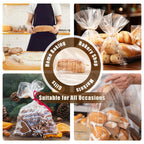 Homrelaxy 120 Pcs Plastic Bread Bags for Homemade Bread and 120 Ties