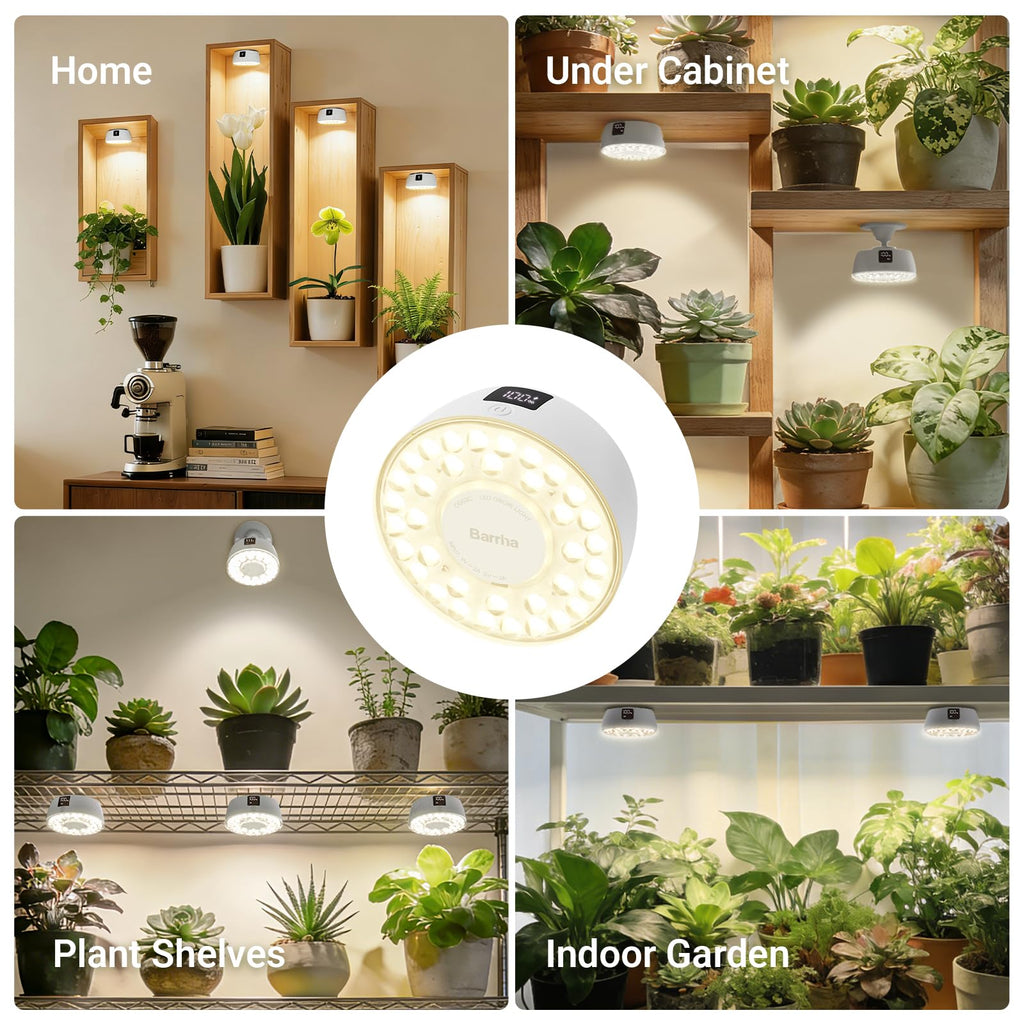 Barrina Orbgrow OG03C Rechargeable Puck Grow Light, 4000K, 1 Pack, White