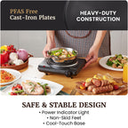 Elite Gourmet Electric Burner, 1000W Cast Iron Hot Plate, 7 Heat Settings