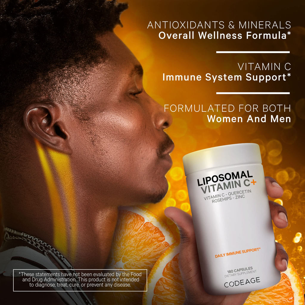 Biofl Codeage Liposomal Vitamin C 1500mg with Zinc, Elderberry, Citrus ...