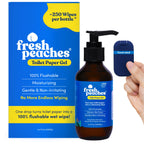 Fresh Peaches Toilet Paper Gel, Wet Wipe Alternative – Flush-Safe, A Cleaner Way to Wipe – Toilet Paper Spray (Blue Pocket, Starter with Pocket) – 4.4 oz
