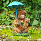 Joint Honglin Outdoor Highland Cow Garden Statue with String Lights