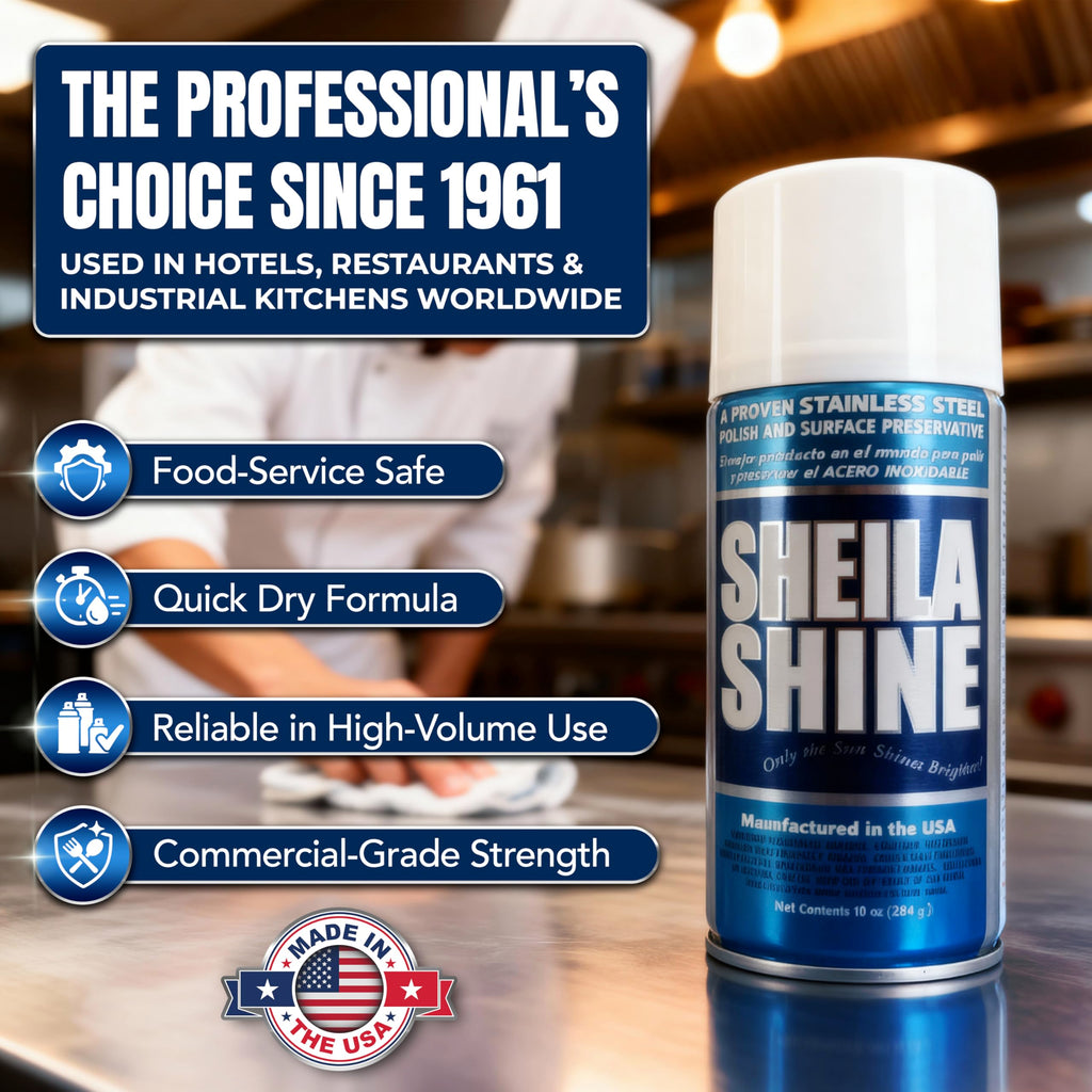 Sheila Shine 3 x 10oz Stainless Steel Cleaner and Polish - Removes Grease, Fingerprint & Watermark - Kitchen Appliances, Refrigerators, Sinks, Ovens & Grills - Stainless Steel Cleaning Spray