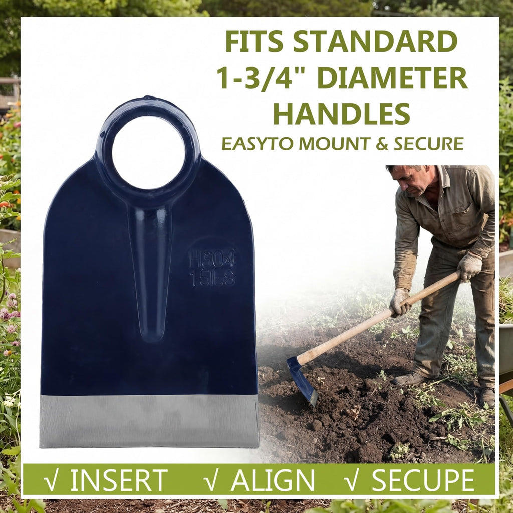 Lanties Hoe Head 1.6 lb, 4-1/2" Blade Width, 1-3/4" Diameter Hole, Grub Hoe Head Garden Steel Tool for Tough Soil, Garden Hacking, Landscaping, Farming or Yard Work, No Handle Included(Blue,1 Pcs)