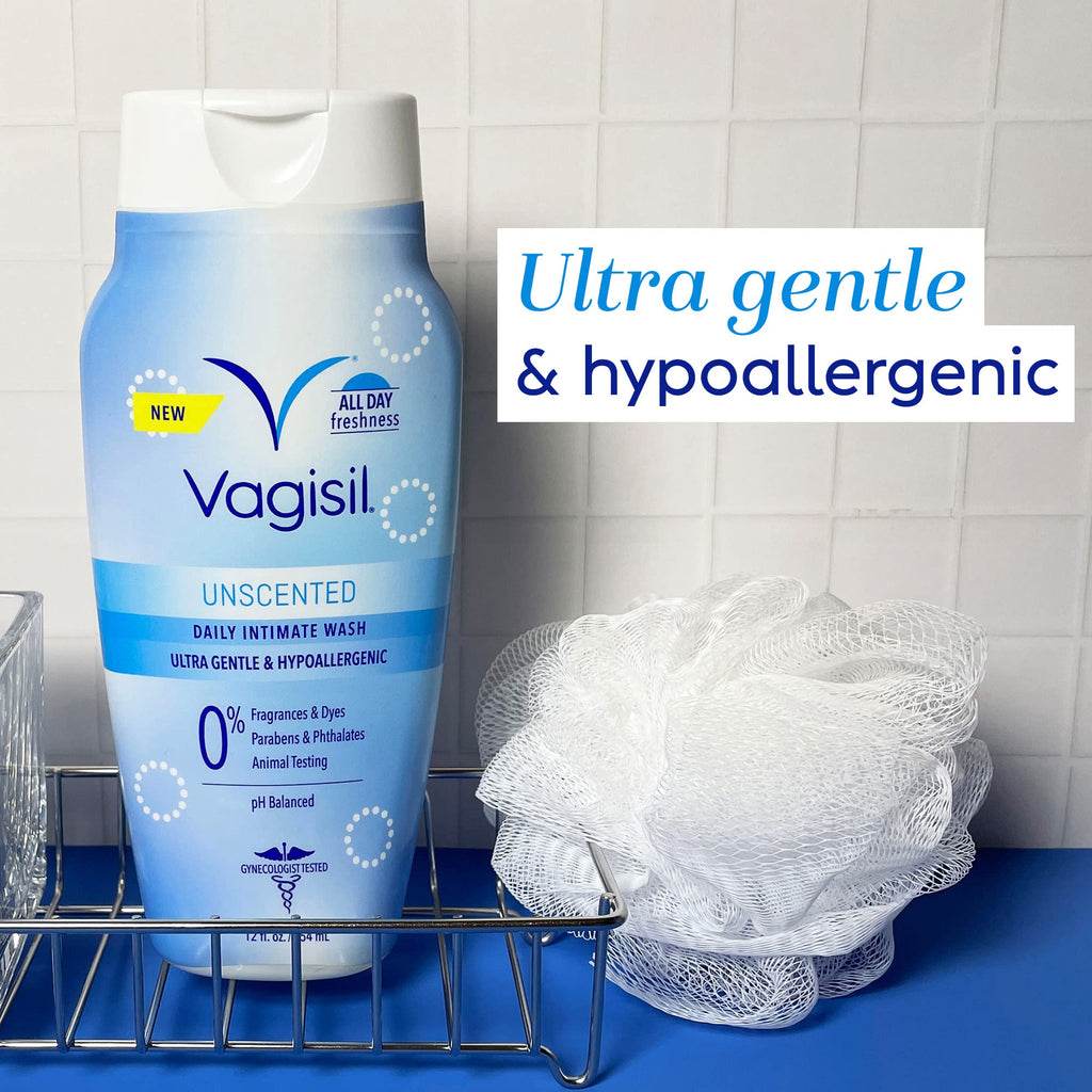 Vagisil Feminine Wash for Intimate Area Hygiene, pH Balanced and Gynecologist Tested, Fragrance-Free, 12 oz (Pack of 3)