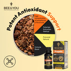 Bee and You Propolis Liquid Extract Drops, 30% Propolis, Ultra Pure, Immune Support Supplement, Sore Throat, Allergy Relief, Respiratory, Antioxidants, Keto, Paleo, Gluten-Free, 1 Fl Oz