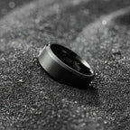 King Will Stainless Steel Wedding Ring 8mm Black I Love You Matte Size 10