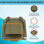 Poolzilla Pump Cover Lid Replacement with Gasket, Compatible with Hayward Super Pump SPX1600D SP1600X5 SP1605X7 SP1607X10 SP1608X10 SP1610X15 SP1611X15 SP1615X20 SP1616X20 SP1621X25, Heavy-Duty Design
